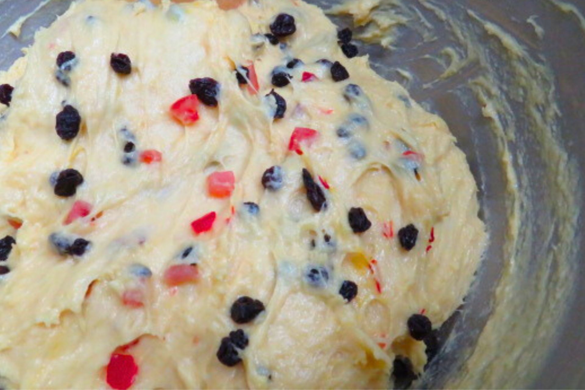 mixed fruit with the dough