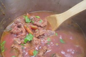 lamb with apricots in the tagine