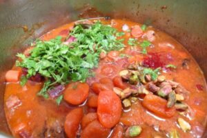 lamb tagine with apricots and cilantro