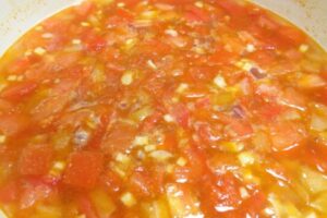 tomato with the vegetable stock