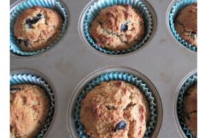 diabetic blueberry muffins baked until golden brown