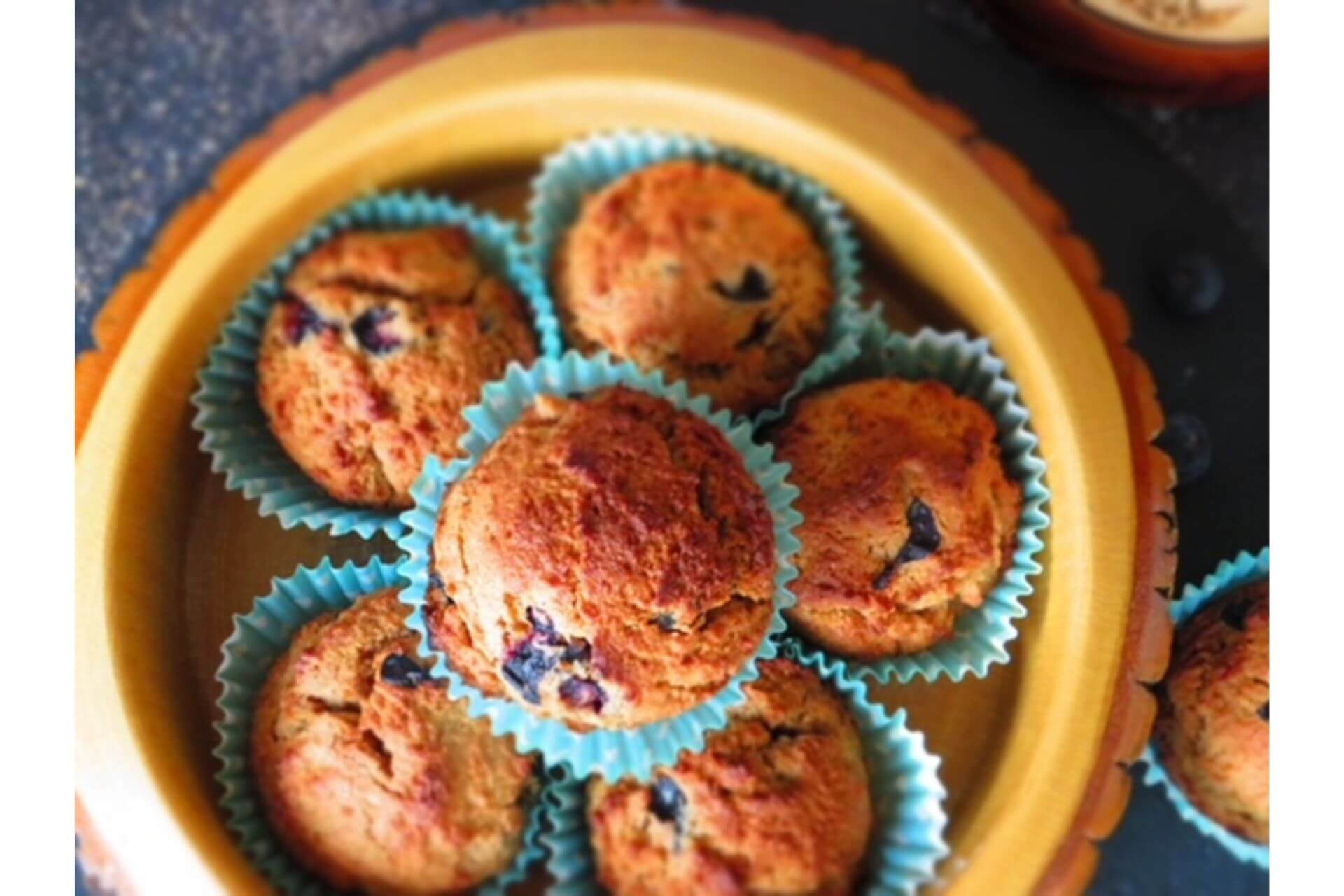 diabetic blueberry muffins recipe in a bowl