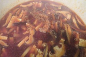 Vinegars and sauces in the hot and sour soup
