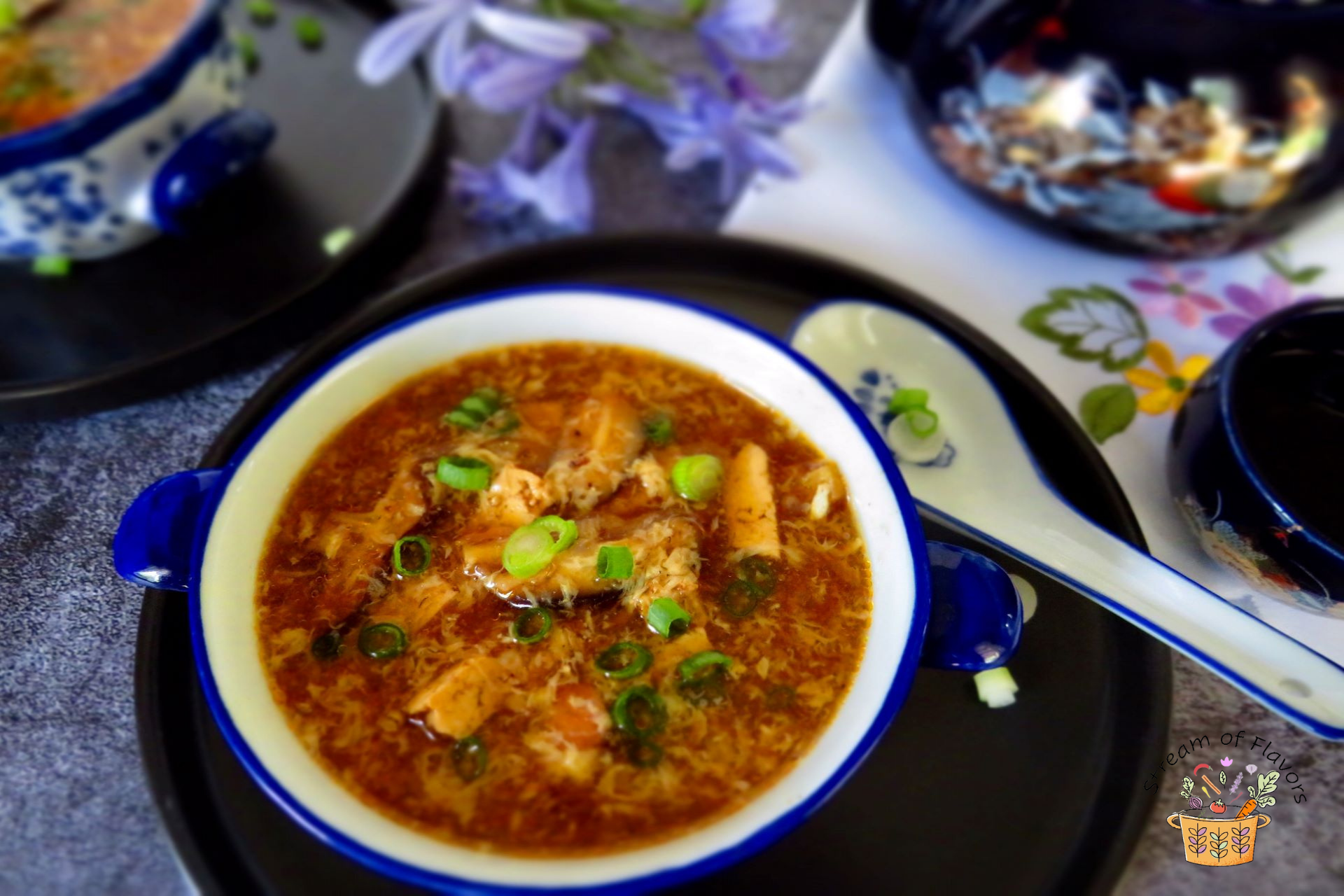 Chinese Hot and Sour Soup in a bowl