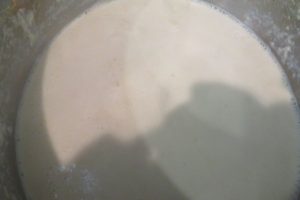 Milk that is reduced in the pot