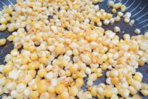 corn kernels in a saucepan
