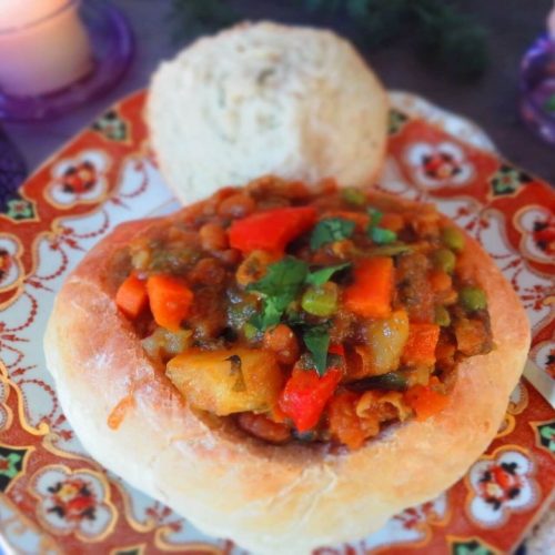 Indian Lamb Stew served in a Dill Boule