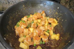 saute pineapple cubes for the pineapple fried rice