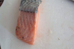 Remove the salmon skin