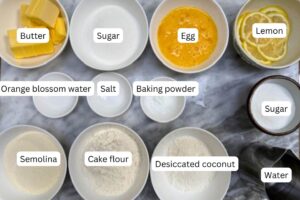 measured ingredients in bowls