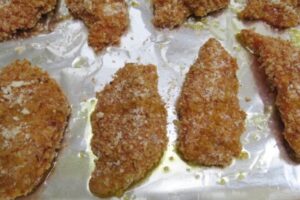 bread crumb coated chicken