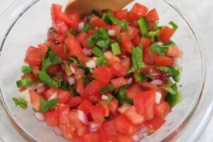 tomato salsa in a bowl