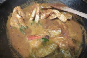 add the tamarind and spices for the Dungeness crab recipe