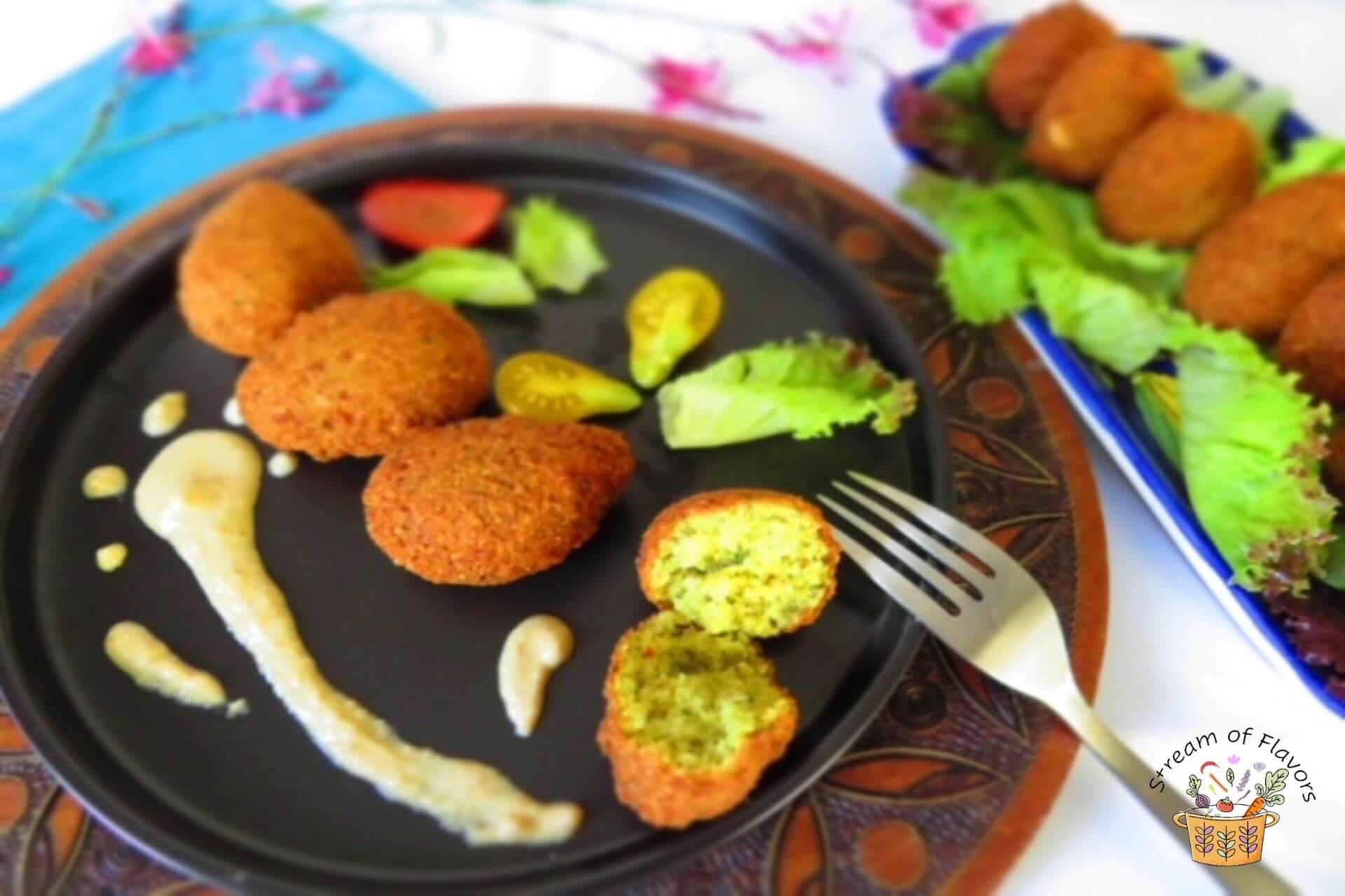 Egyptian falafel on a platter