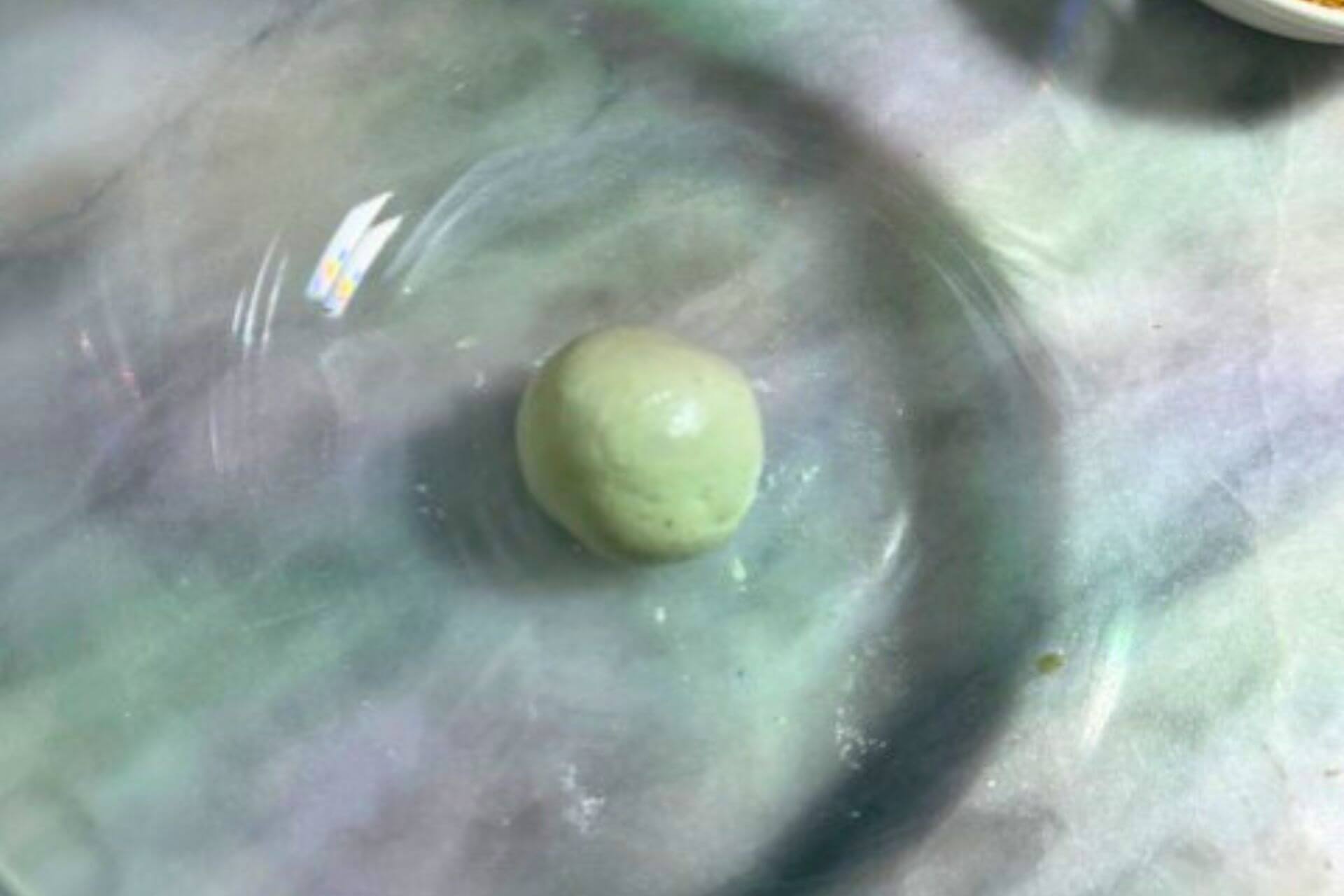 ball filled with gula Melaka and sealed