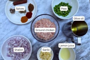 measured ingredients in bowls