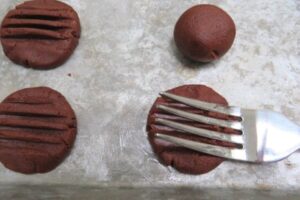cookie balls flattened with a fork