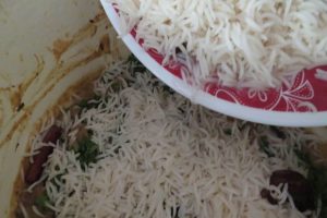 layer the rice