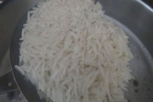 boil the rice for the dum biriyani