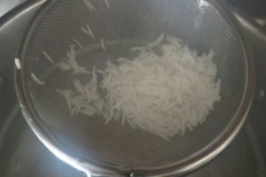 wash the rice for dum biriyani