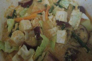 cook the cabbage in coconut milk for the sayur lodeh recipe