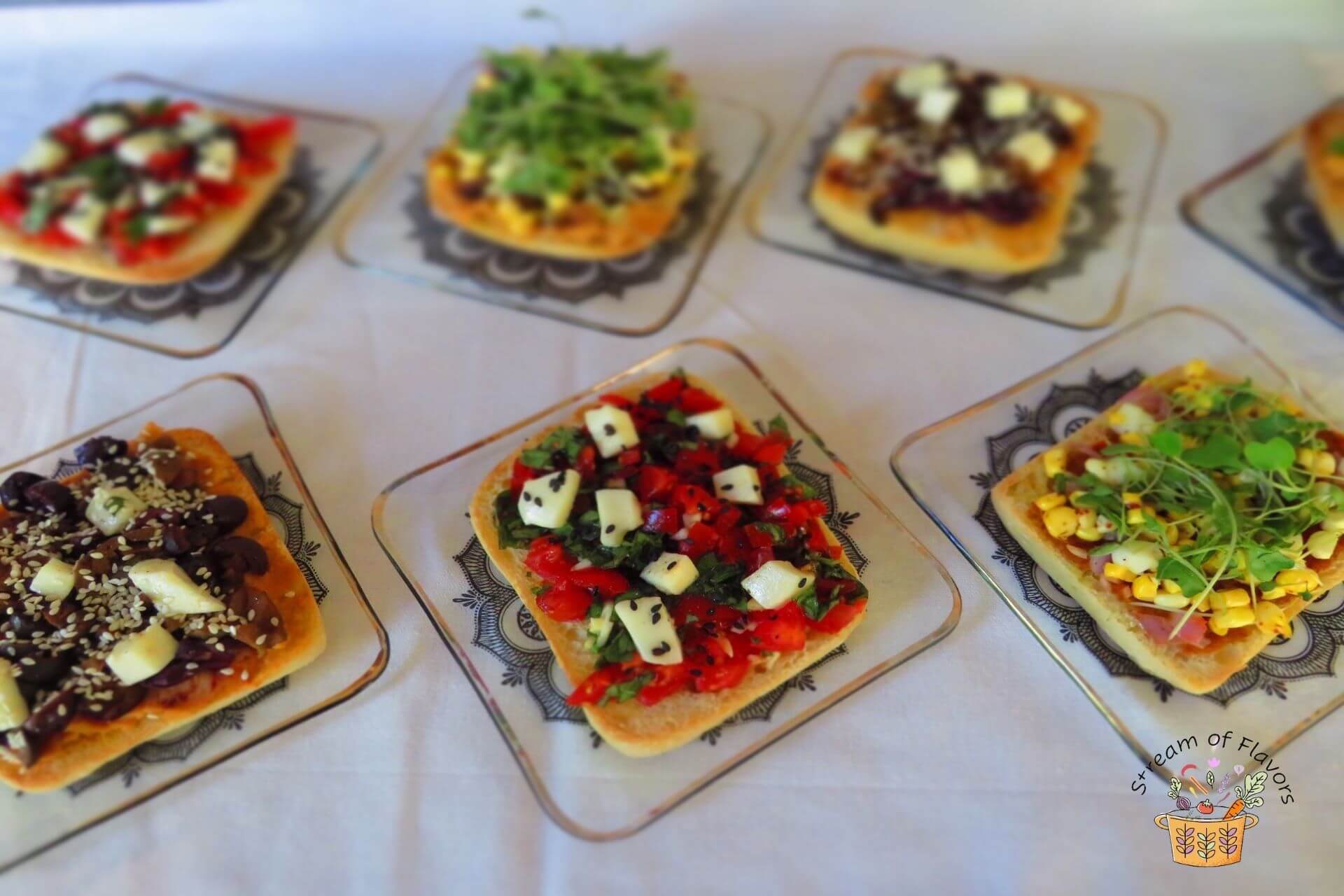 unique bruschetta recipes on plates
