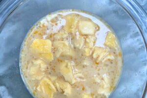 yeast, water, butter and egg mixed together