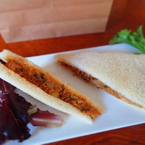 Easy tuna sandwich on a plate