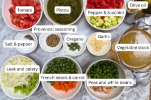 measured ingredients in bowls