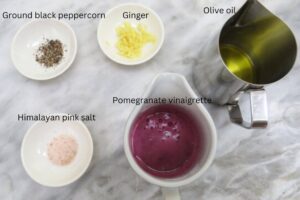ingredients for the vinaigrette