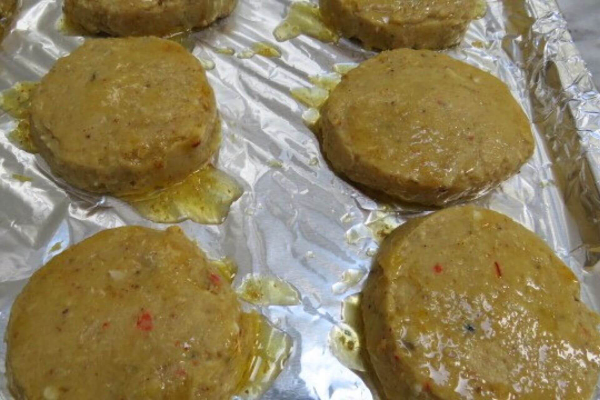 chicken galouti kebab patties on a tray