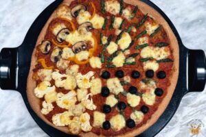 four seasons pizza recipe baked on a black stone