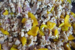 ground chicken with peppers