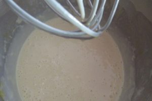 mix the ingredients in a stand mixer with whisk