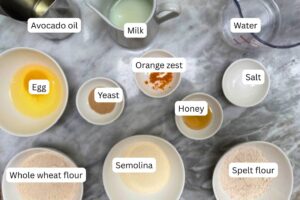 measured ingredients in bowls