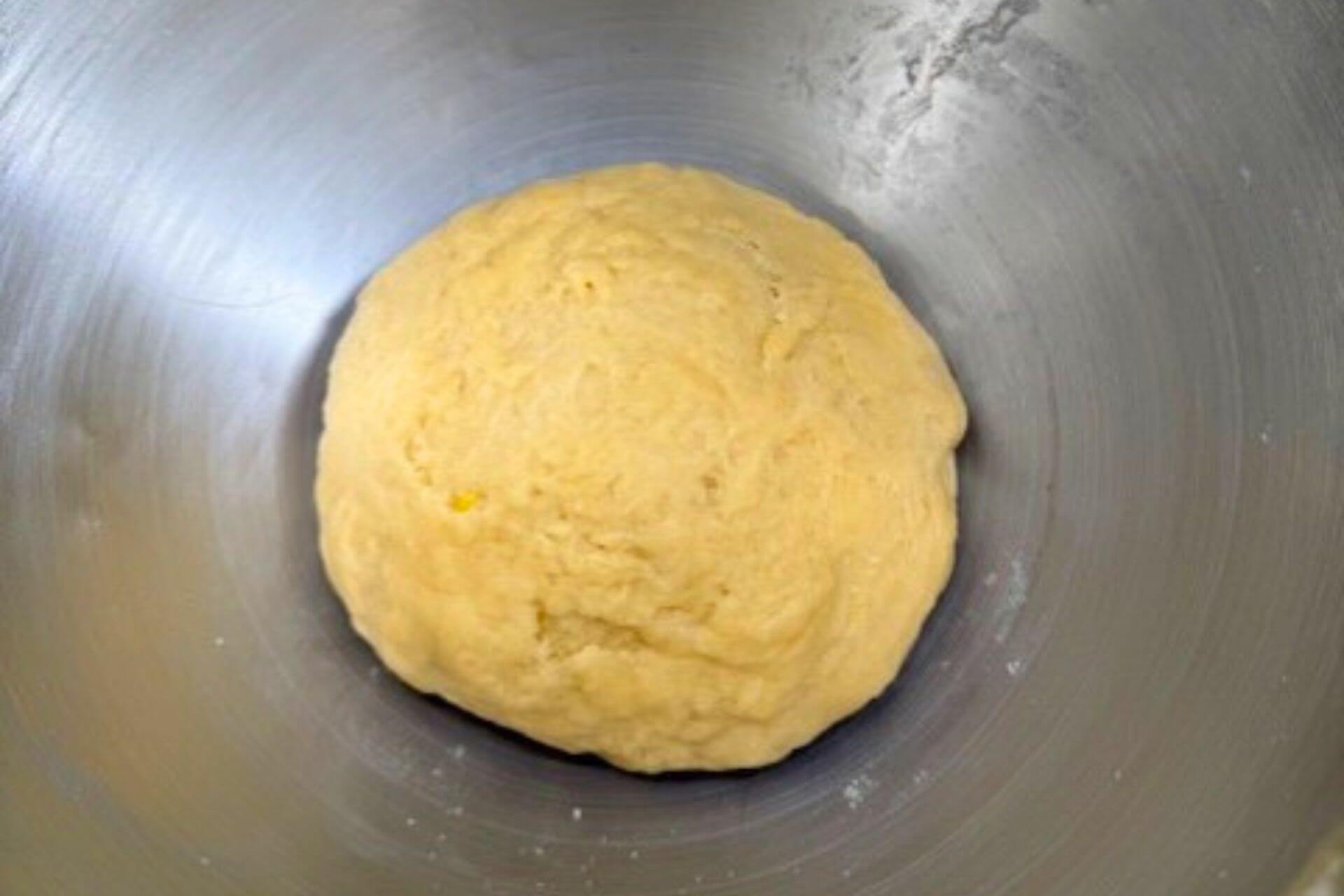 dough ball in the stand mixer