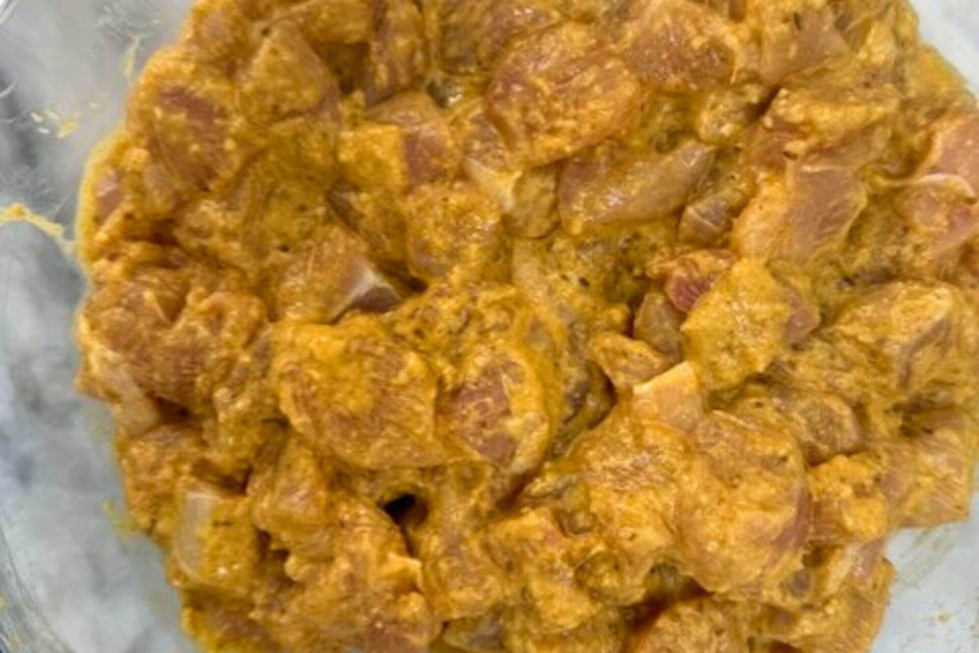 chicken marinated with the ingredients for the marinade