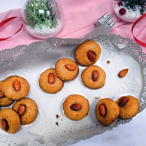 almond biscuits recipe in a white tray