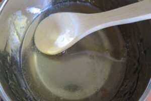 sugar syrup in a pot