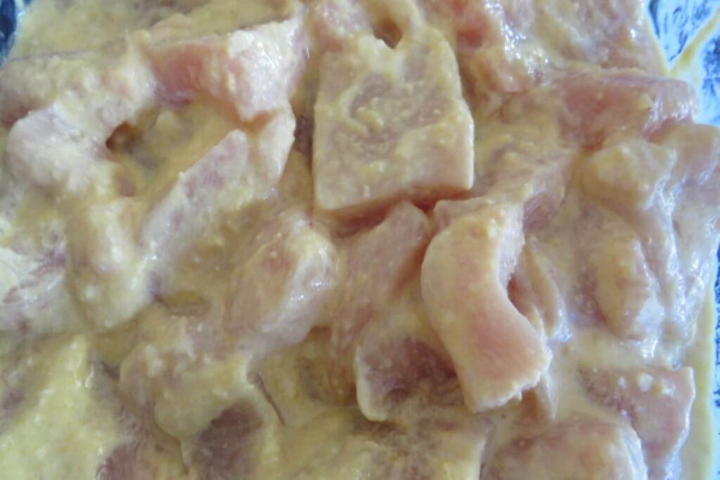 chicken pieces with the marinade