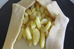 apple galette with edges folded over