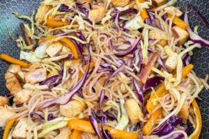 noodles stir-fried with veggies and tofu