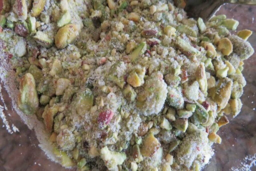 pistachios mixed with sugar