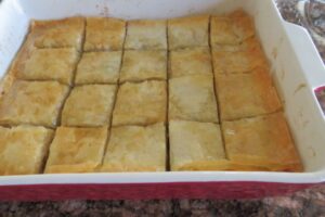baked filo sheets