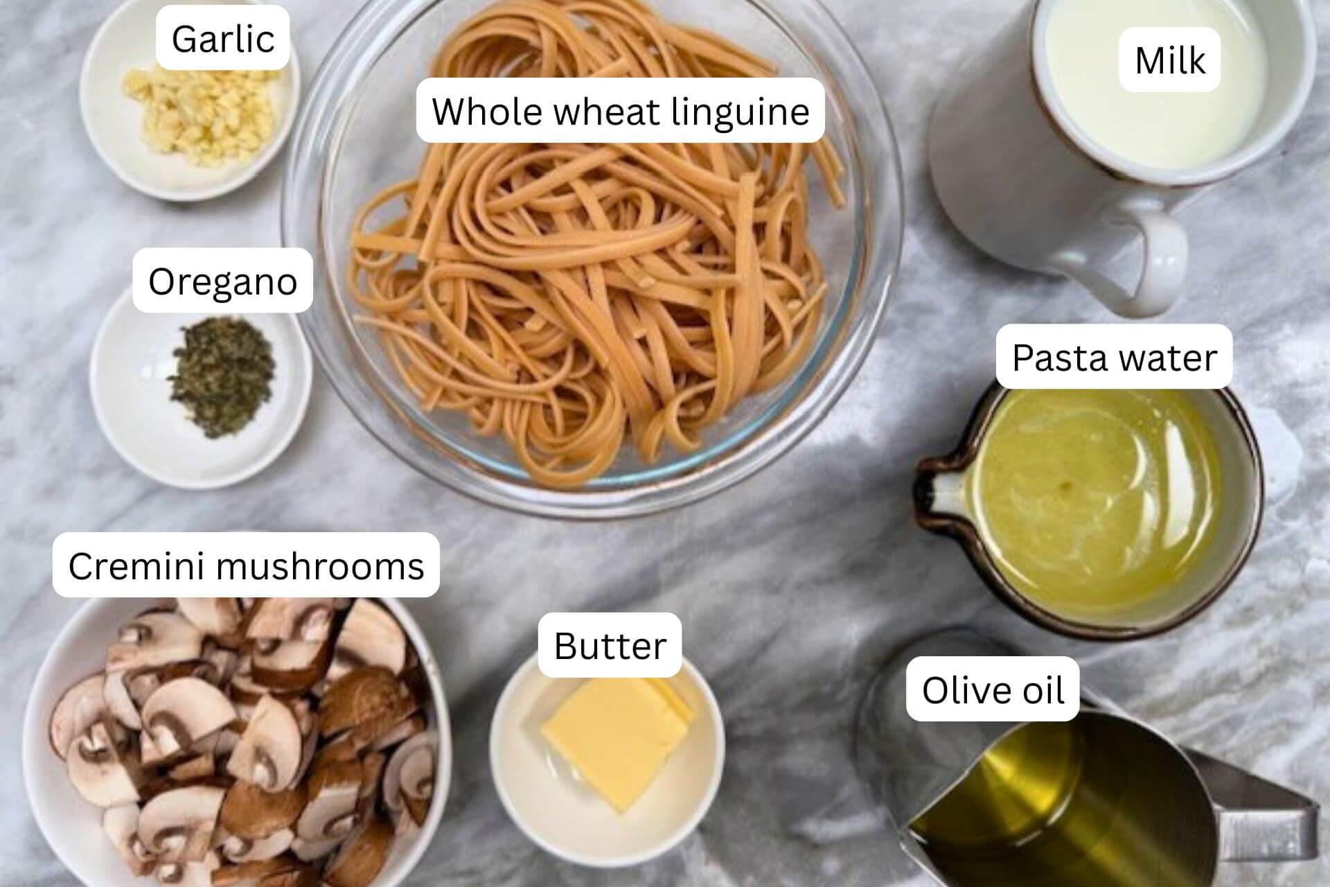 measured ingredients for the pasta