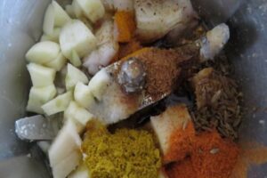ingredients for the marinade in a food processor