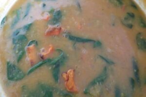 sweet potato in the red lentil soup