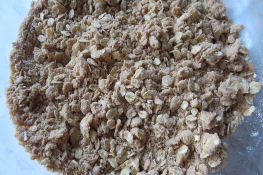 oats mixed with flour and butter
