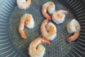 shrimp fried in a pan