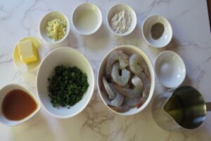 prepare the ingredients for the easy garlic butter shrimp